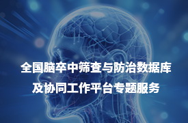 全国脑卒中筛查与防治数据库及协同工作平台专题服务